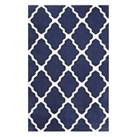 Modway - Marja Treillis marocain Tapis de 5 pi l x 8 pi L - Marine et Ivoire-Tapis à treillis marocain