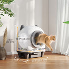 PawHut - Bac à litière automatique pour chat, contrôle via application-L’intérieur spacieux offre du confort, démontage facile pour le nettoyage 