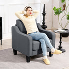 HOMCOM - Fauteuil avec ressorts ensachés - épais rembourrage pour salon - gris charbon-Dimensions totales : 30,3 po l x 30,3 po P x 33,9 po H (77 x 77 x 86 cm)  
