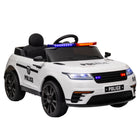 Qaba - Voiture de police électrique 12V pour enfants avec télécommande - blanc-Double moteurs, la télécommande permet trois vitesses réglables pour une conduite en toute sécurité 