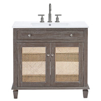 Modway - Lilo 36" Vanette de salle de bain - Gris blanc-Vanette de salle de bain tropicale