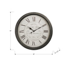 Monarch Specialties - Horloge - 30 po Rond - Surdimensionné Grand - Horloge Murale - Brun - Transitionnel-Mouvement analogique à quartz pour un chronométrage précis, mécanisme sans cliquetis pour les environnements silencieux