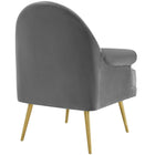 Modway - Revive Accent de boutons touffés Performance Velvet Fauteuil - Gris-Capsules de pied non marquées