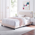 Modway - Celine Chenal Touffé Performance Velvet Lit King, Rose-Assemblée requise