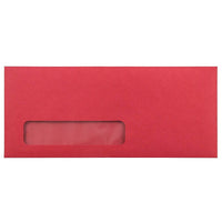 JAM Paper Enveloppes fenêtres no 10, 4 1/8 x 9 1/2 po, rouge recyclé Brite Hue, 1000/paquet-Enveloppes de papier rouge