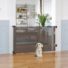 PawHut - Barrière pour Chien Rétractable avec Maille Pliable pour Maison - Gris-S'ouvre d'une main