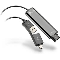 HP - Adaptateur USB vers QD Poly DA75-Répondez aux appels téléphoniques depuis n'importe quel PC, quel que soit le type de port USB dont vous disposez. Connecteurs USB-A et USB Type-C intégrés sur le même câble.