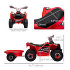 Aosom - quad 6v pour enfants, véhicule électrique pour enfants à batterie - rouge-Vitesse sécuritaire de 1,6 mi/h (2,5 km/h). Profitez de 50 minutes de conduite après une charge complète 