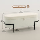 HOMCOM - Banc ottoman de rangement avec couvercle relevable, repose-pieds - blanc crème-Un design moderne et élégant s'intègre parfaitement pour sublimer toute décoration 