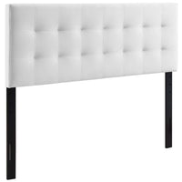 Modway - Lily Biscuit Touffé Performance Velvet Tête de lit complète, Blanc-Tête de lit moderne luxueuse