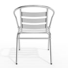 Flash Furniture – Chaise empilable commerciale avec dossier à 3 traverses, int/ext, aluminium (TLH017B)-Siège texturé