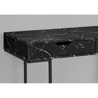 Monarch Specialties - 7552 Bureau 48 po L - Faux Marbre Noir/Metal Noir-Fini sur tous les côtés pour un placement flexible n'importe où dans un bureau à domicile