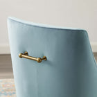 Modway - Discern Velours Performance Rembourré Chaise à manger - Bleu clair-Tissu résistant aux taches durable