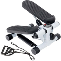 MotionGrey - Stepper fitness - Mini stepper elliptique avec bandes de résistance et compteur de calories - Blanc-Comprend des bandes de résistance amovibles pour solliciter les bras, les épaules et le tronc-transformant le stepper en entraînement complet