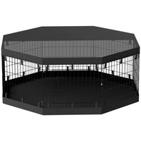 PawHut - Parc pliable pour chien 8 panneaux avec tapis de sol et housse - 24 po L-Le tissu imperméable du fond empêche l’humidité et assure un confort au sec
