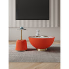 Manhattan Comfort - Ensemble de 2 tables : table basse Anderson moderne 71,5 cm et table d’appoint 40 cm - orange-Caractéristiques de la table basse avec un magnifique plateau en céramique effet marbre