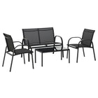 Outsunny - Ensemble de meubles de patio 4 pièces, ensemble de conversation de jardin avec loveseat, gris foncé-Ensemble conversation 4 pièces : 1 table basse, 1 chaise double et 2 chaises simples 