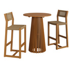 Modway - Reed 3 pièces Terrasse extérieure Bois de teck Bar Set - Naturel-Ensemble de bar de patio en bois de teck en 3 pièces