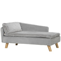 PawHut - Canapé-lit pour chien pour chats moyens avec coussin, oreiller - gris clair-Le tissu en peluche doux assure le confort de votre chien 