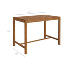 Modway - Eleni 5 pièces Terrasse extérieure Bois de teck Bar Set - Voile naturel-Table à lattes de 56 pouces