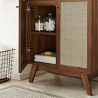 Modway - Soma 30" Vanette de salle de bain - Blanc noyer-Portes en rotin tissé