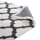 Modway - Lida Treillis marocain Tapis de comédie 8 pi l x 10 pi L - Ivoire et charbon de bois-Résistant aux taches / Facile à nettoyer