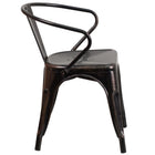 Flash Furniture – Ensemble avec table et 2 sièges à bras ajourés, int/ext, métal noir/or patiné (CH31330270BQ)-Assemblage nécessaire