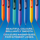 Paper Mate - Stylos brillants InkJoy Rétractable - pointe moyenne (0,7mm) - couleurs assorties - 10 unités-Pour de meilleurs résultats, évitez d’écrire sur du papier brillant, lisse ou couché