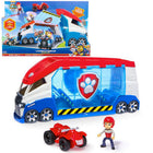 PAW Patrol - Pat' Patrouilleur transformable avec lanceurs de véhicules-Peut accueillir 6 vÉhicules pat'patrouille : mesurant 55,8 cm de long et 25,4 cm de haut, ce patrouilleur de sauvetage peut contenir 6 véhicules et figurines de la pat'patrouille à la fois (figurines et véhicules supplémentaires vendus séparément).