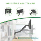 ShoppingAll - Support de moniteur à ressort à gaz simple avec 2 bras pivotants - Noir-La tête VESA peut pivoter sur 360°, s'incliner de -85° à 90° et pivoter sur 180°, ce qui vous permet de régler l'angle et la position de manière flexible.