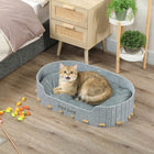 PawHut - Lit pour animaux avec coussin lavable, pour chatons et petits et moyens chiens - gris-L'extérieur en feutre résiste aux rayures, assurant une utilisation durable et un aspect soigné 