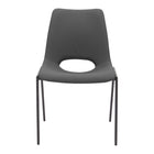 Zuo - Desi Chaise de salle à manger sans accoudoirs - Noir - Ensemble de 2-Empilable pour un rangement pratique