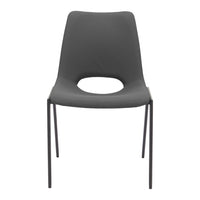 Zuo - Desi Chaise de salle à manger sans accoudoirs - Noir - Ensemble de 2-Empilable pour un rangement pratique