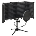 HOMCOM - Panneau D’Isolation Pliable Pour Microphone De Studio Avec Filtre Anti-Pop - Support-Comprend tous les accessoires, y compris un écran pliable à cinq panneaux, un support, un montage fileté standard de 3/8 po et un filtre anti-pop 