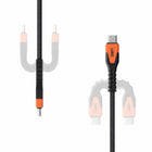 UAG - Câble Charge/Sync Robuste Kevlar USB-C USB-C 5p, Noir/Orange-Noyau renforcé en Kevlar 