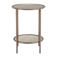 Zuo - Anelli Table d’appoint - Bronze-Dessus rond en verre miroir au style élégant et contemporain