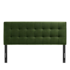 Modway - Lily Velours de performance résistant aux taches Tête de lit pleine grandeur, Vert mousse-Construction rembourrée