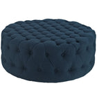 Modway - Amour Tissu rembourré Ottoman - Azure-Ottoman rond luxueux