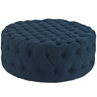 Modway - Amour Tissu rembourré Ottoman - Azure-Ottoman rond luxueux