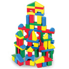Melissa & Doug - Boîte de blocs 100 pièces-Les blocs sont disponibles en 4 couleurs et neuf formes