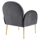 Modway - Transcend Performance Velvet Fauteuil - Gris-Glissements au pied sans marquer