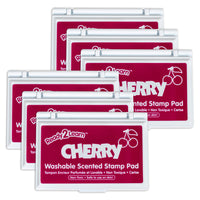 Ready 2 Learn - Tampon encreur lavable - Parfum cerise - Rouge foncé - Paquet de 6-Arrêtez et Sentez L'encre - Ajoutez de la vie à vos créations artistiques ! Ce tampon encreur rouge contient une encre parfumée à la cerise. Une ressource artistique divertissante pour les salles de classe, les foyers ou les centres !