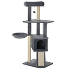 PawHut - arbre à chat 50 po, tour multi-niveaux pour chatons d’intérieur - gris-Conception à plusieurs niveaux qui satisfait le désir de grimper de votre animal 