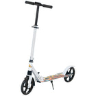 Qaba - Trottinette avec hauteur réglable, grande roue de 200 mm - blanc-Quatre réglages de hauteur s'adaptent aux enfants en pleine croissance pendant des années 