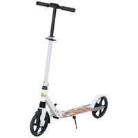 Qaba - Trottinette avec hauteur réglable, grande roue de 200 mm - blanc-Quatre réglages de hauteur s'adaptent aux enfants en pleine croissance pendant des années 