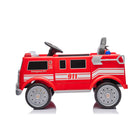Freddo - 12V Camion de Pompier 1 Place Porteur - Rouge-Effets sonores captivants : Doté de musique, de sons et d’un arroseur fonctionnel, ce véhicule à chevaucher offre une expérience de jeu totalement immersive