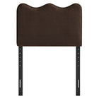 Modway - Athena Velours de performance résistant aux taches Tête de lit jumelée, Marron chocolat-Quatre positions de montage ajustables