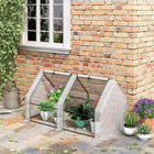 Outsunny - Serre tunnel portable 6 pi x 3 pi x 3 pi avec grandes portes à glissière et housse PE résistante à l’eau/UV, blanc-Idéal pour prolonger la saison de croissance des plantes et les protéger des conditions météorologiques extrêmes  
