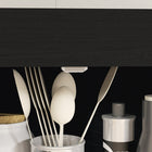 HOMCOM - Armoire de cuisine haute avec tiroir - grain de bois noir-Couleur : grain de bois noir 