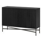 Hudson&Canal - Buffet Brighton 48" de largeur - Grain noir-Le dessus a une capacité de poids de 75 lb, la zone de stockage intérieure peut contenir 35 lb sur chaque étagère